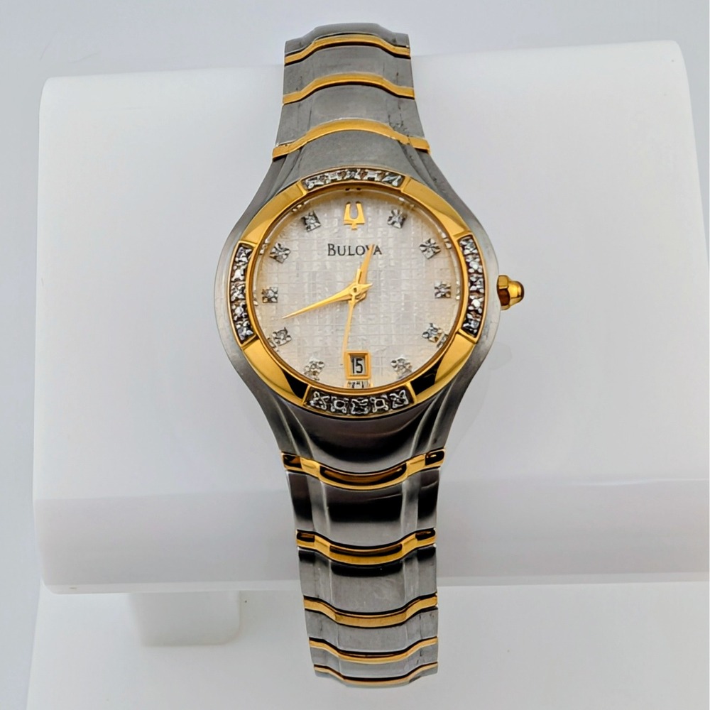Bulova 98R70 Diamond Gallery Maestro Textured MOP Dial Quartz Watch
